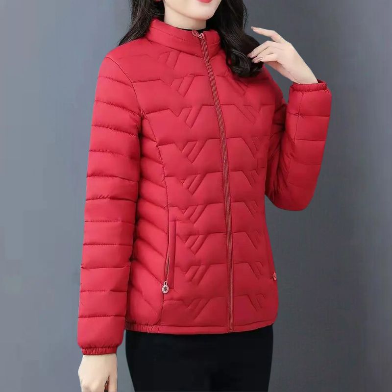 Doudoune femme à col montant zippée matelassée coupe courte 3