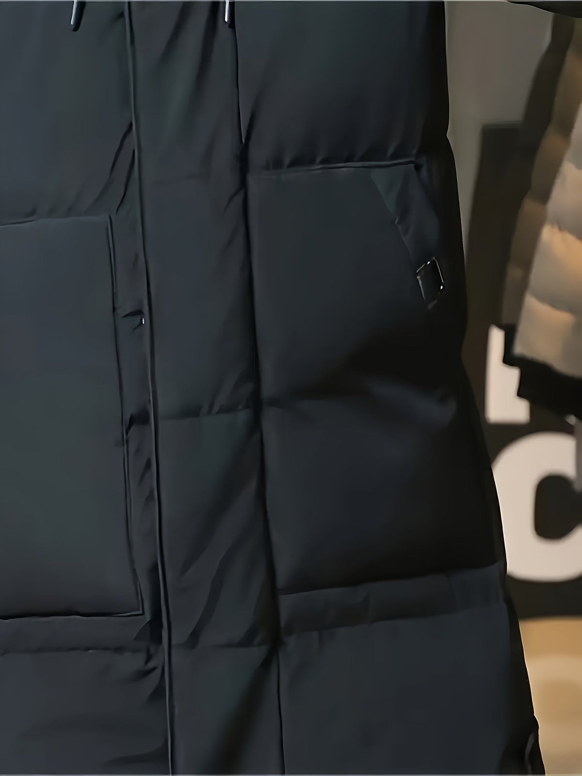 Doudoune homme longue à capuche et cordon de serrage 5