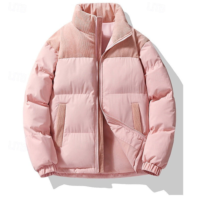 Doudoune homme matelassée courte à col montant en velours côtelé 4
