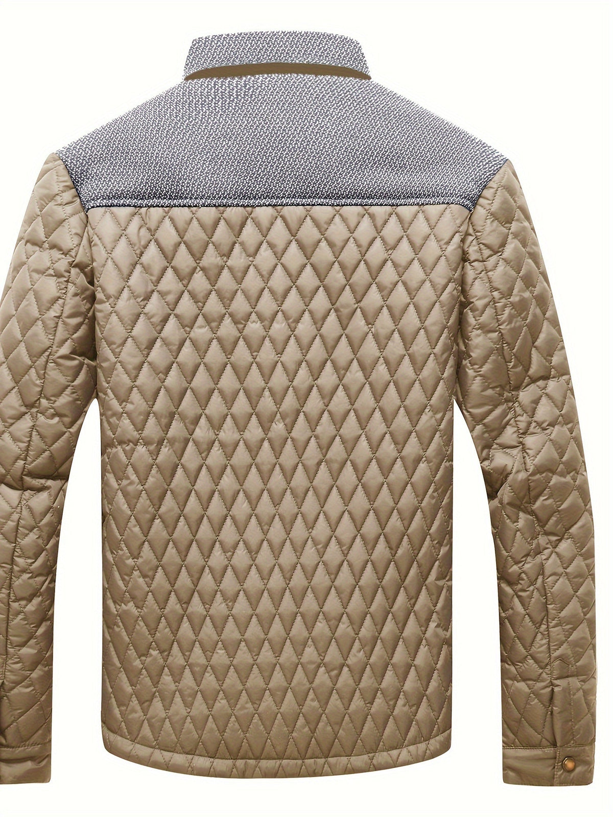 Doudoune homme matelassée courte à col montant et empiècements tricot 16