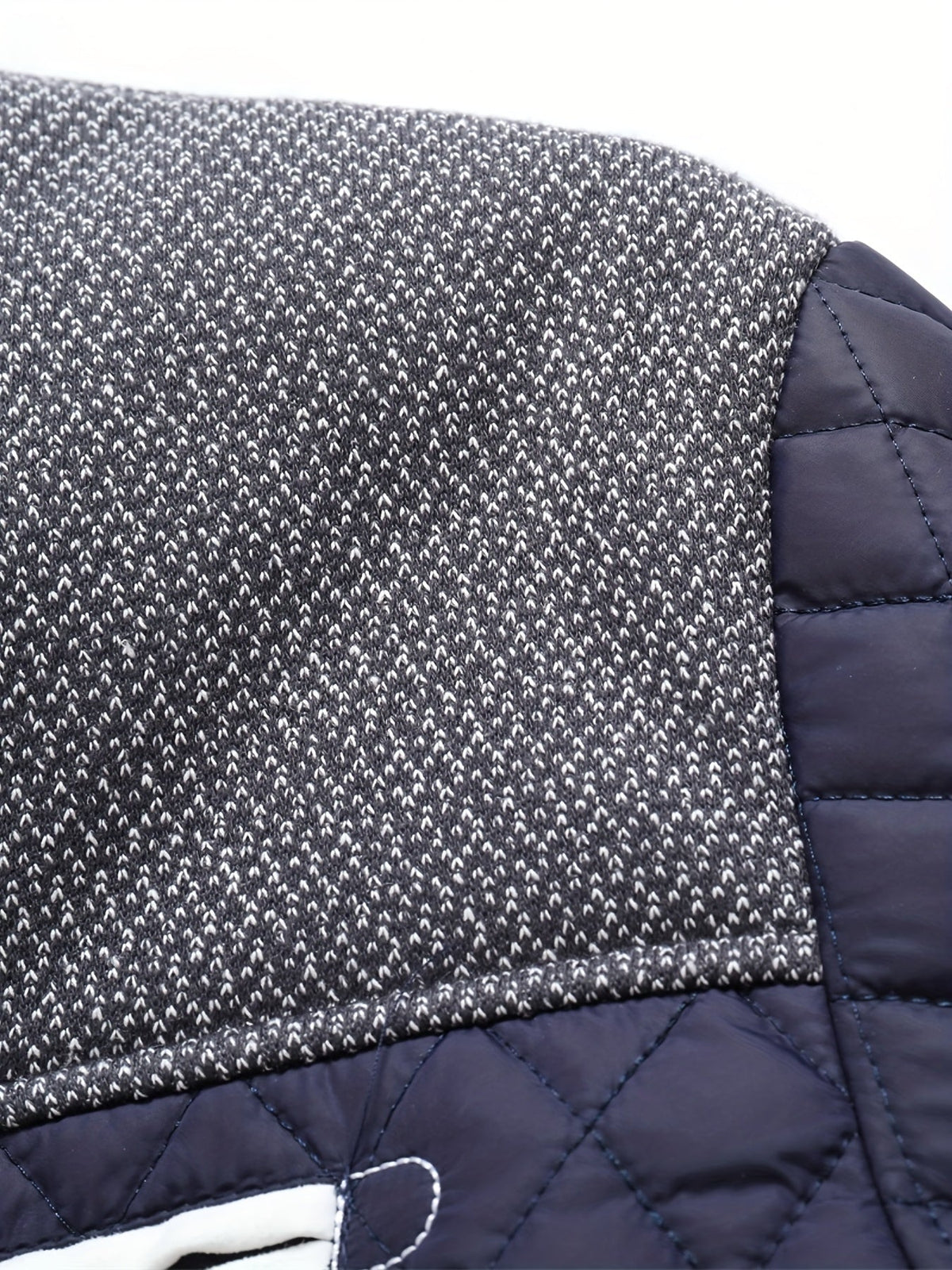 Doudoune homme matelassée courte à col montant et empiècements tricot 6