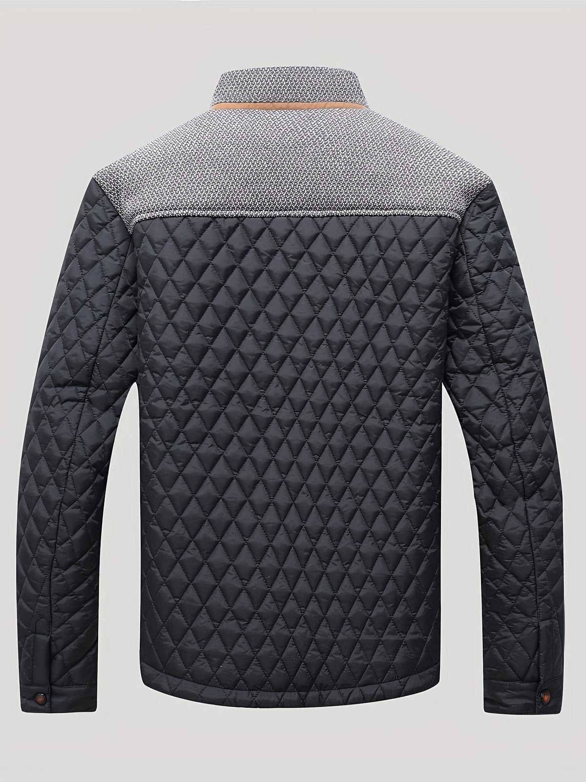 Doudoune homme matelassée courte à col montant et empiècements tricot 9