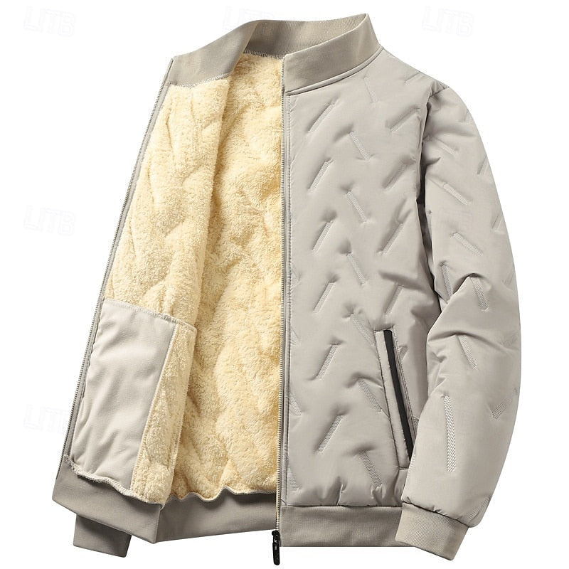 Doudoune homme matelassée courte style bomber à col montant et doublure polaire 2