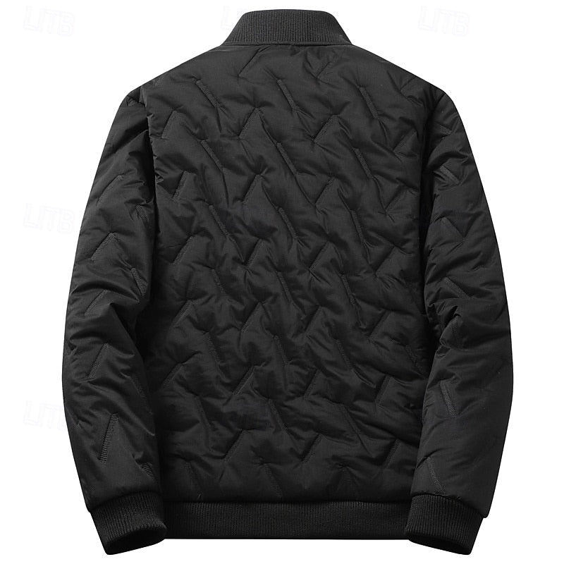 Doudoune homme matelassée courte style bomber à col montant et doublure polaire 5