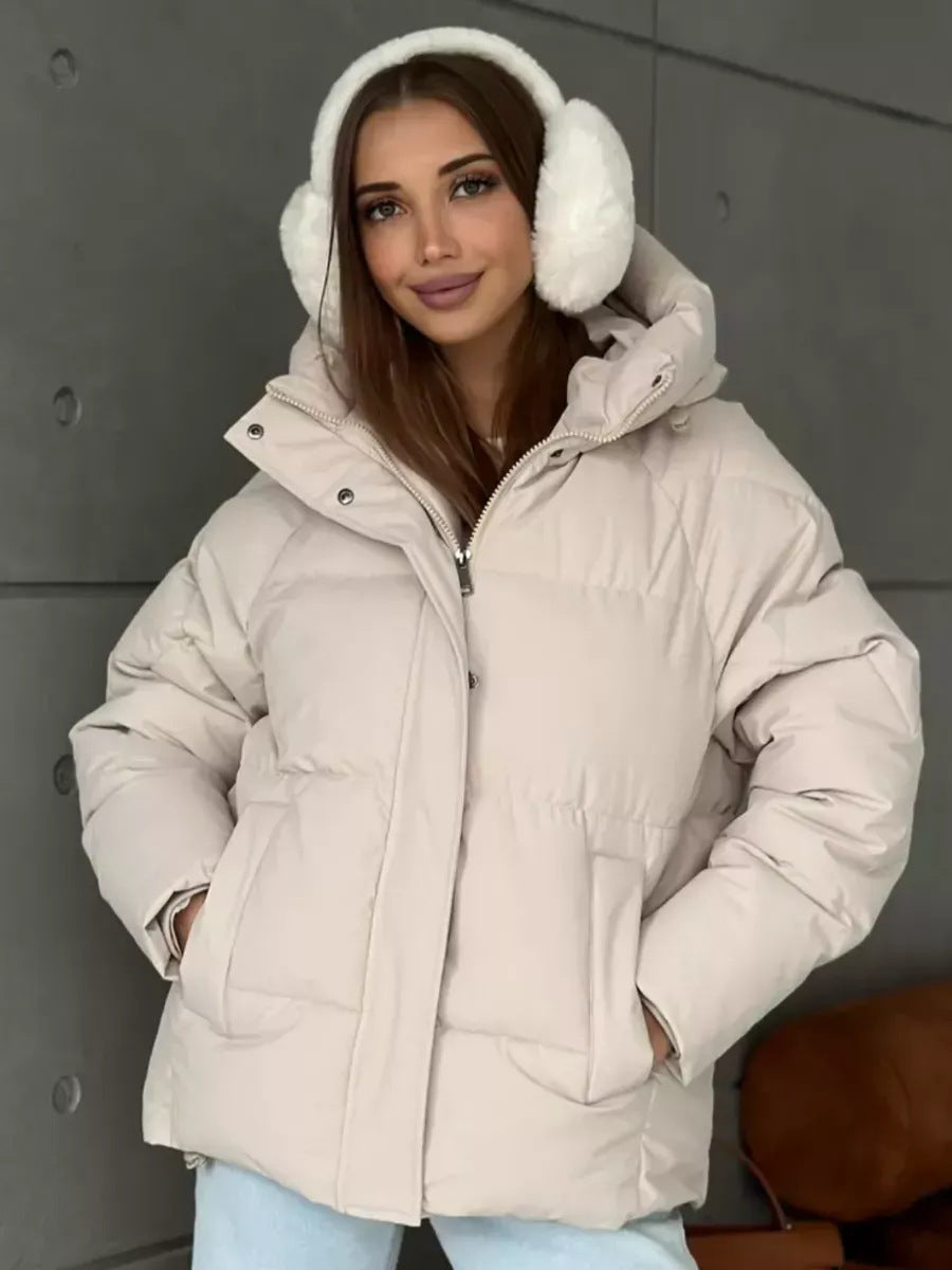Doudoune oversize femme à capuche avec poches intégrées 2