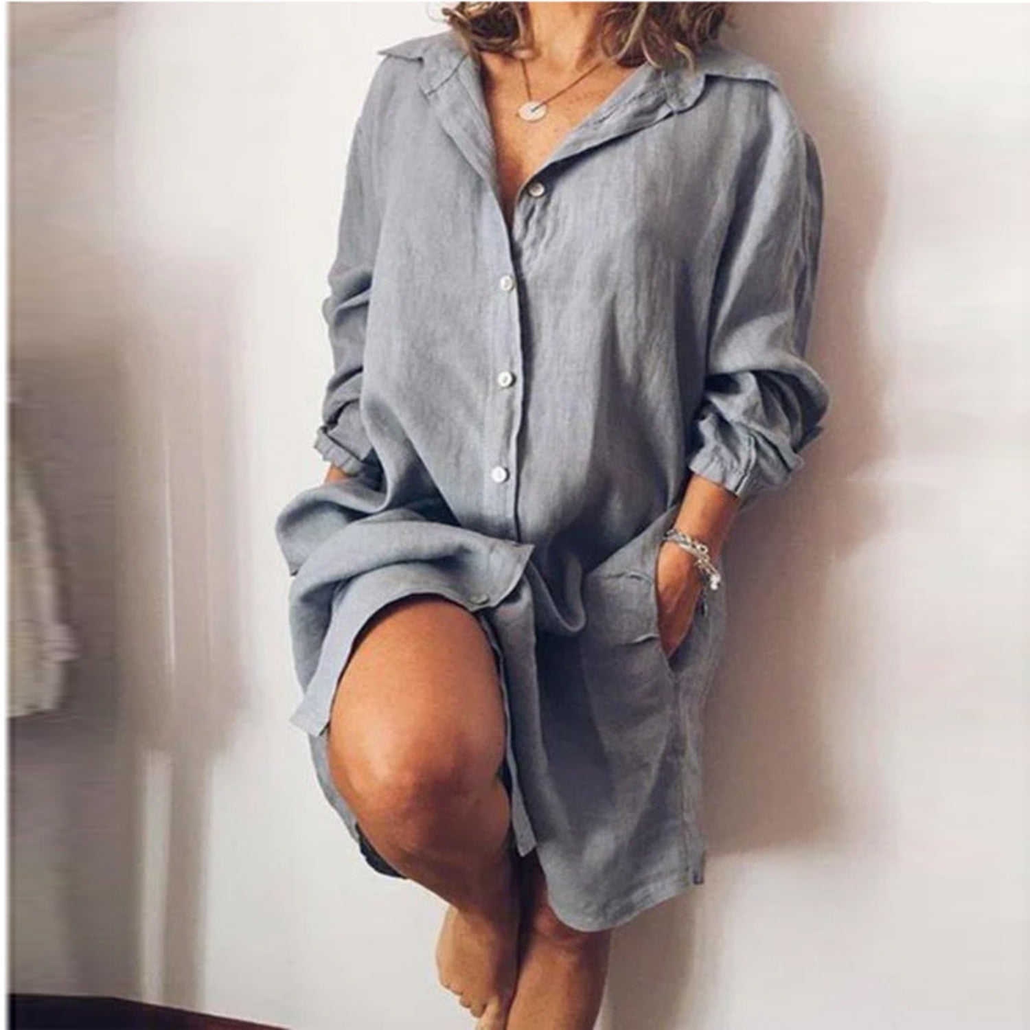 Blouse longue pour femme – élégance fluide et confort raffiné