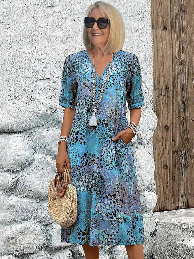 Émilie – Robe midi colorée femme