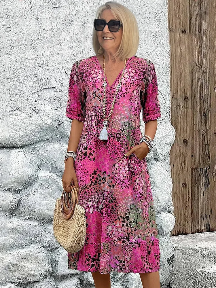 Émilie – Robe midi colorée femme