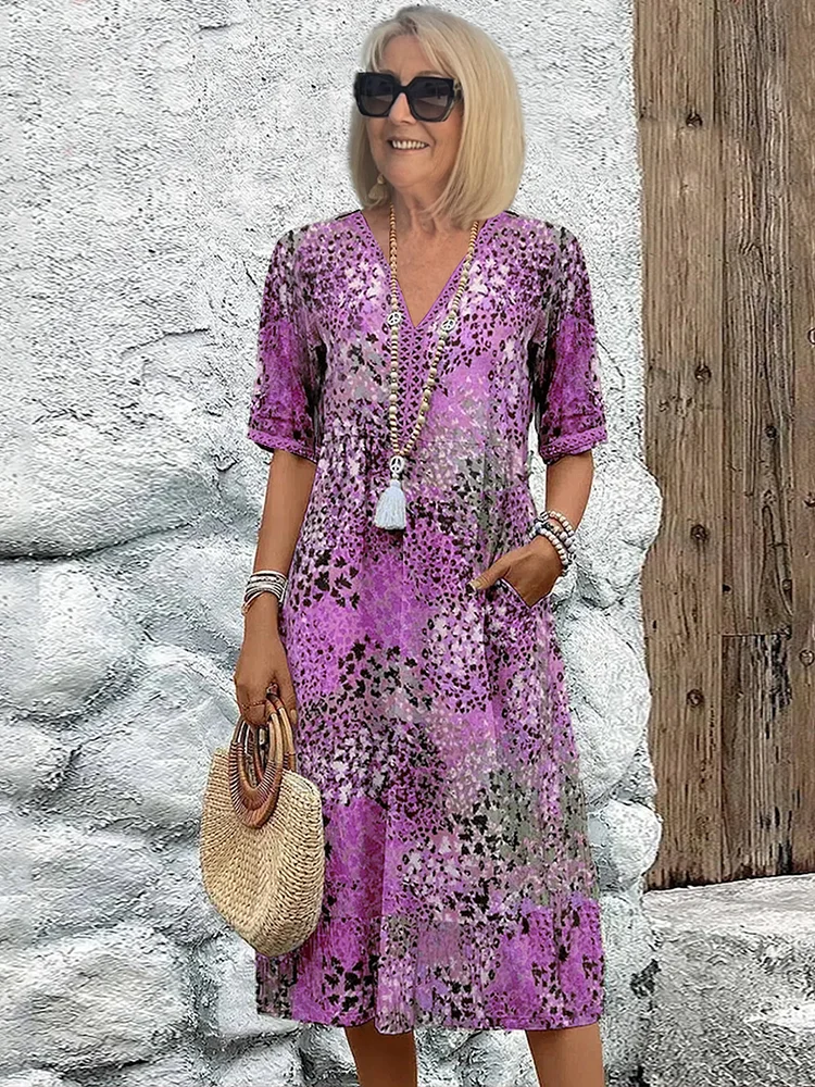 Émilie – Robe midi colorée femme