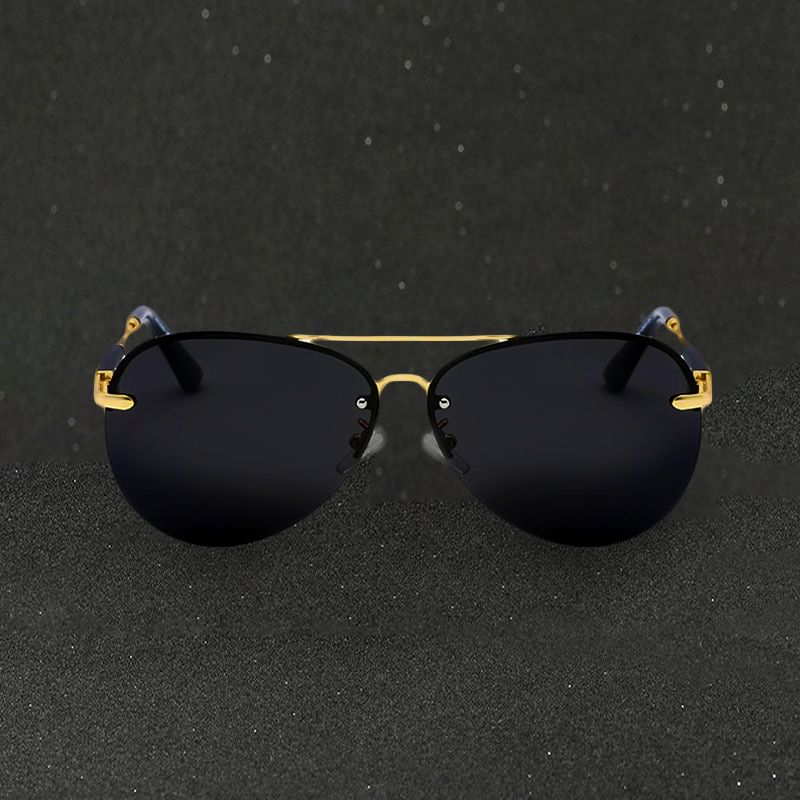 Lucas – Lunettes de soleil aviateur polarisées noires homme