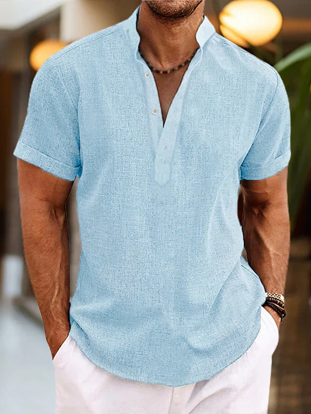 Lucas – Chemise à col ouvert et manches courtes pour homme