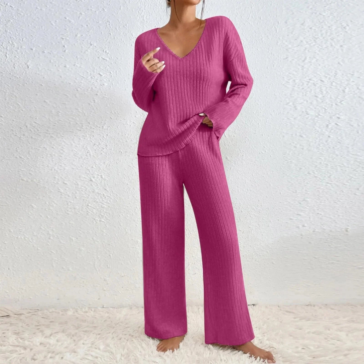 Ensemble femme deux pièces de détente à coupe ample et matière respirante 4