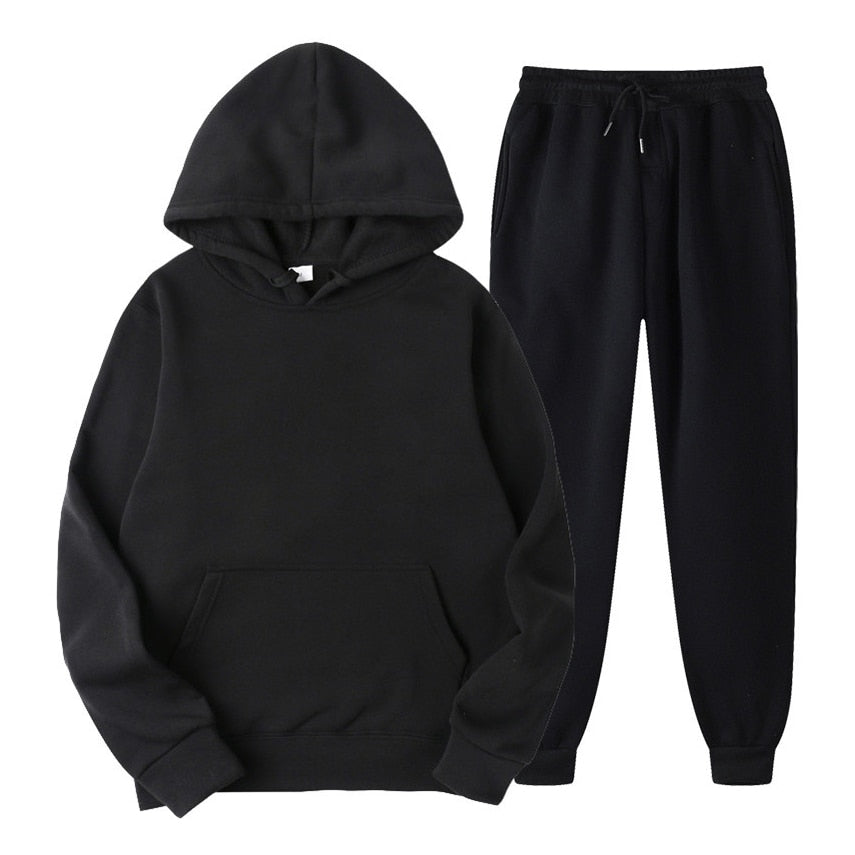 Ensemble jogging femme deux pièces à capuche et taille élastique 1