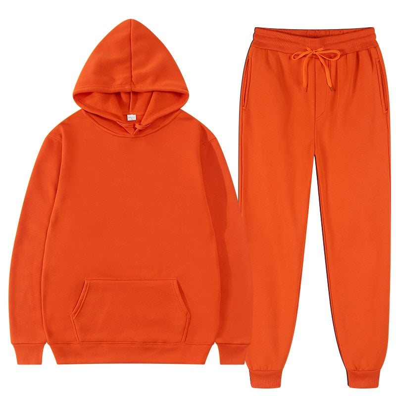 Ensemble jogging femme deux pièces à capuche et taille élastique 11