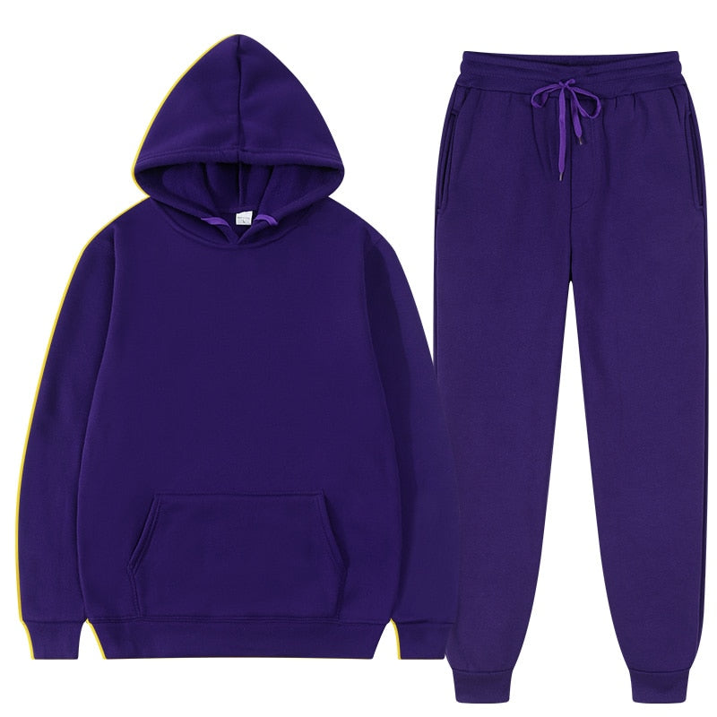 Ensemble jogging femme deux pièces à capuche et taille élastique 12