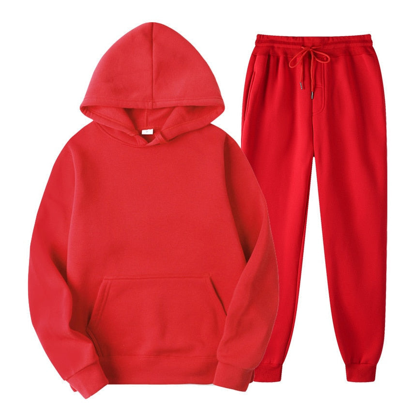 Ensemble jogging femme deux pièces à capuche et taille élastique 2