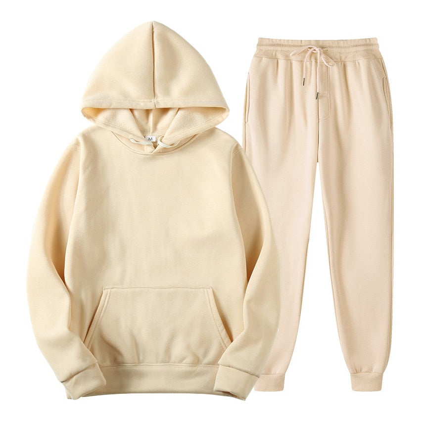 Ensemble jogging femme deux pièces à capuche et taille élastique 5