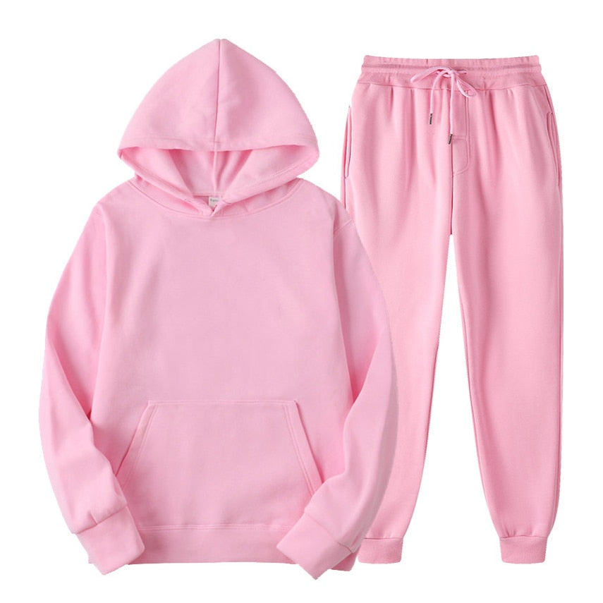 Ensemble jogging femme deux pièces à capuche et taille élastique 8