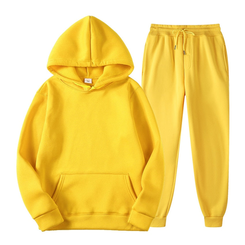 Ensemble jogging femme deux pièces à capuche et taille élastique 9
