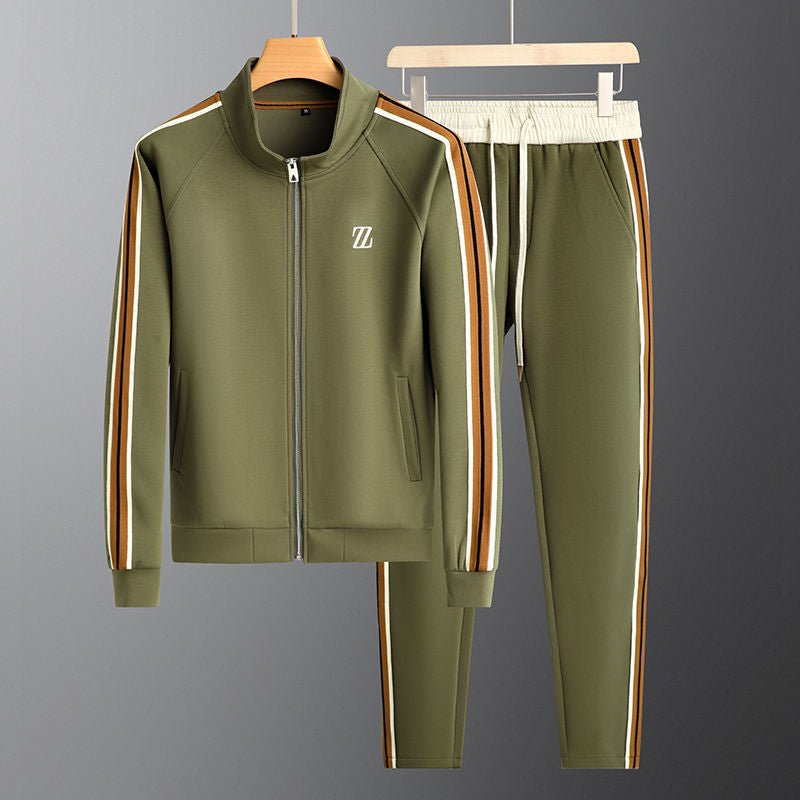 Ensemble survêtement homme deux pièces veste zippée à col montant et jogger en molleton 4