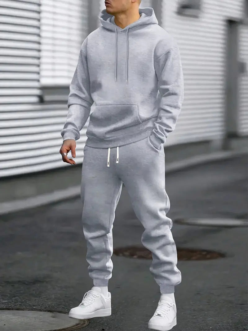 Ensemble survêtement homme sweat à capuche et jogger en molleton 1