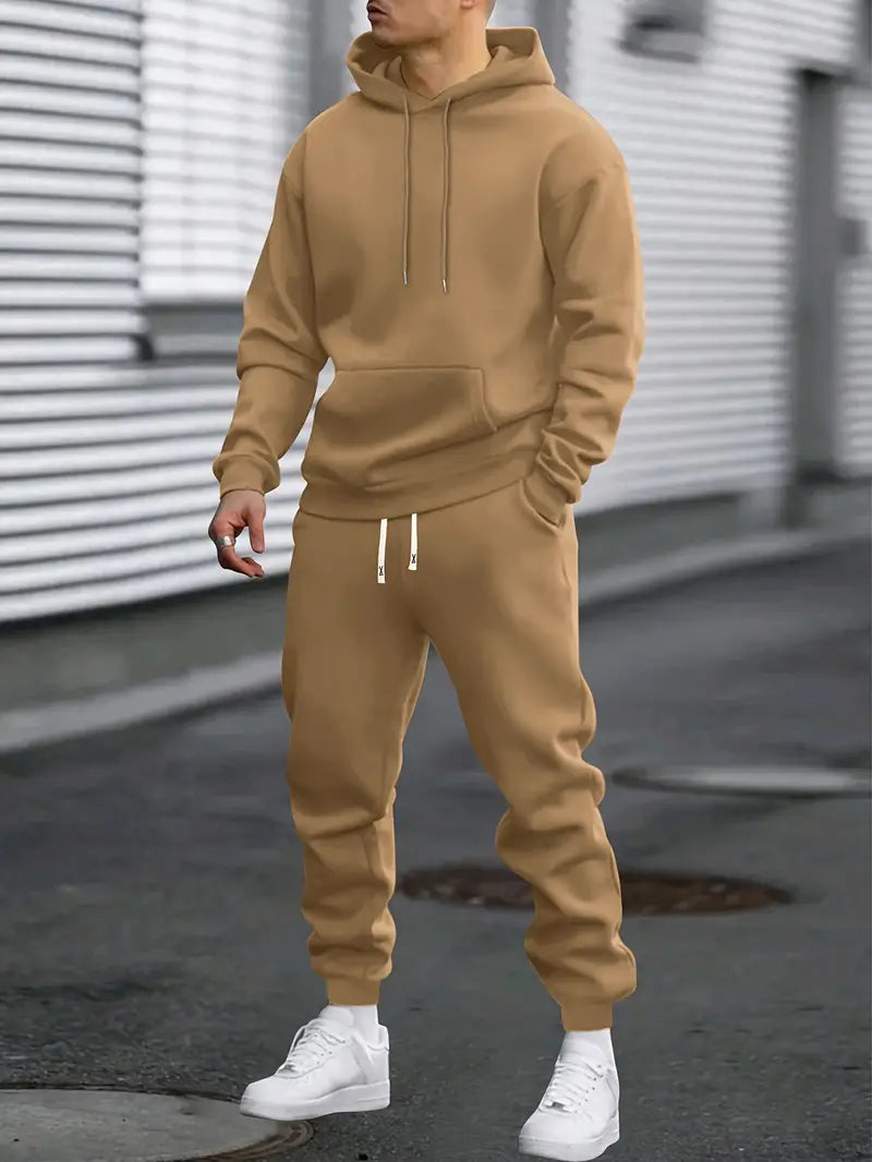 Ensemble survêtement homme sweat à capuche et jogger en molleton 2