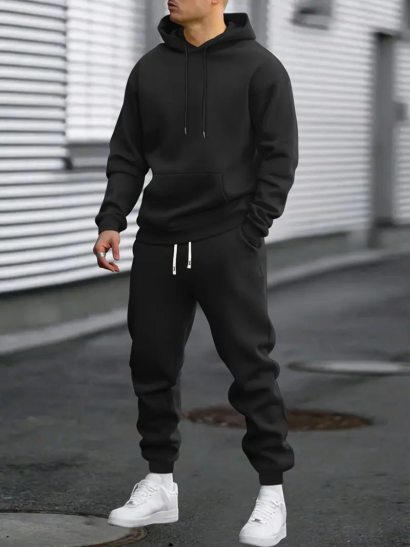 Ensemble survêtement homme sweat à capuche et jogger en molleton 3