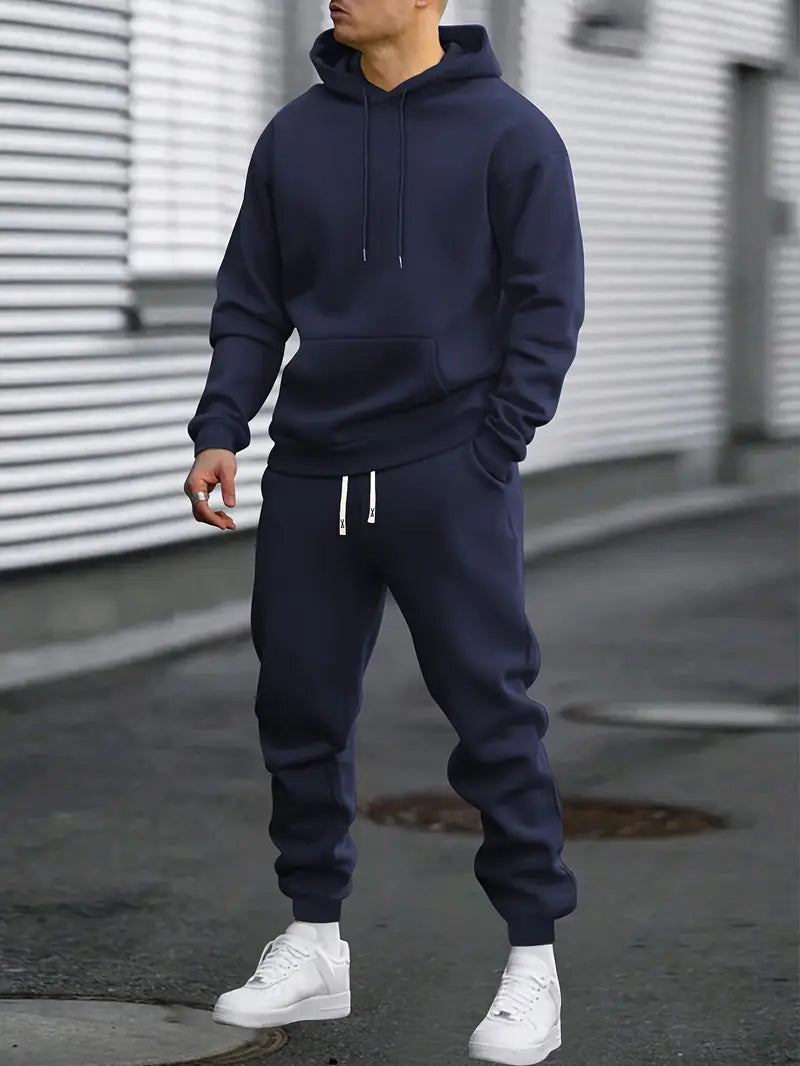 Ensemble survêtement homme sweat à capuche et jogger en molleton 4