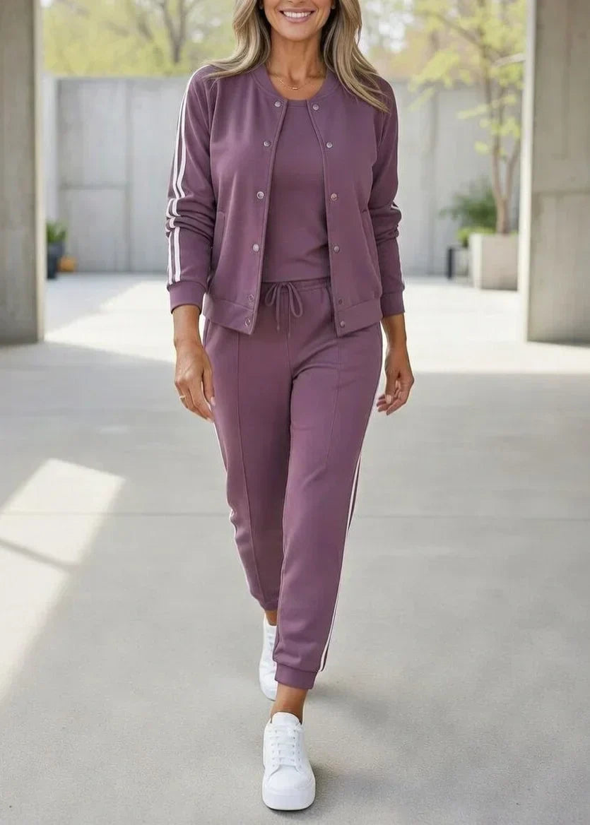 Ensemble veste et pantalon femme 3 pièces jogging chic 2