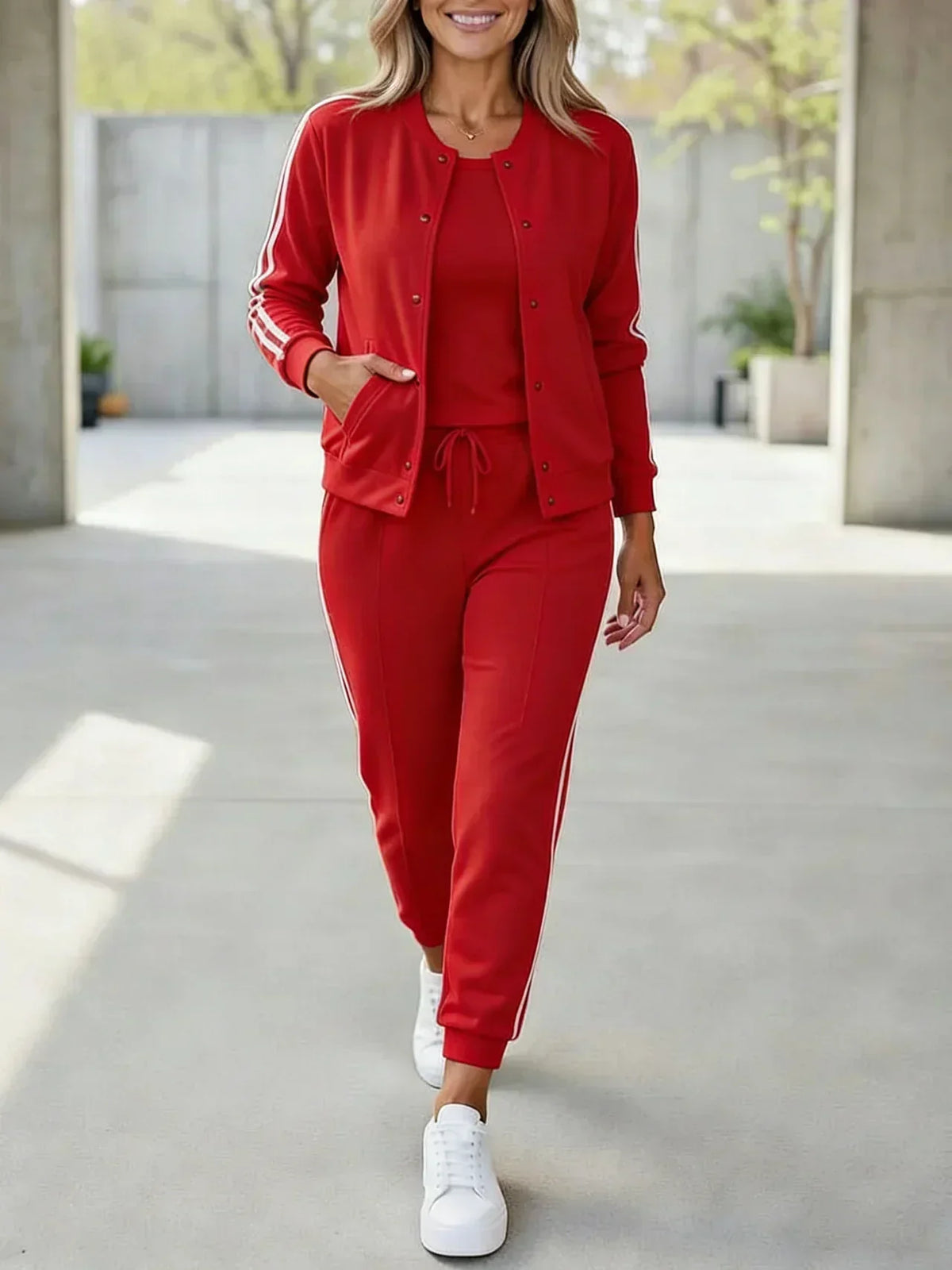 Ensemble veste et pantalon femme 3 pièces jogging chic 4