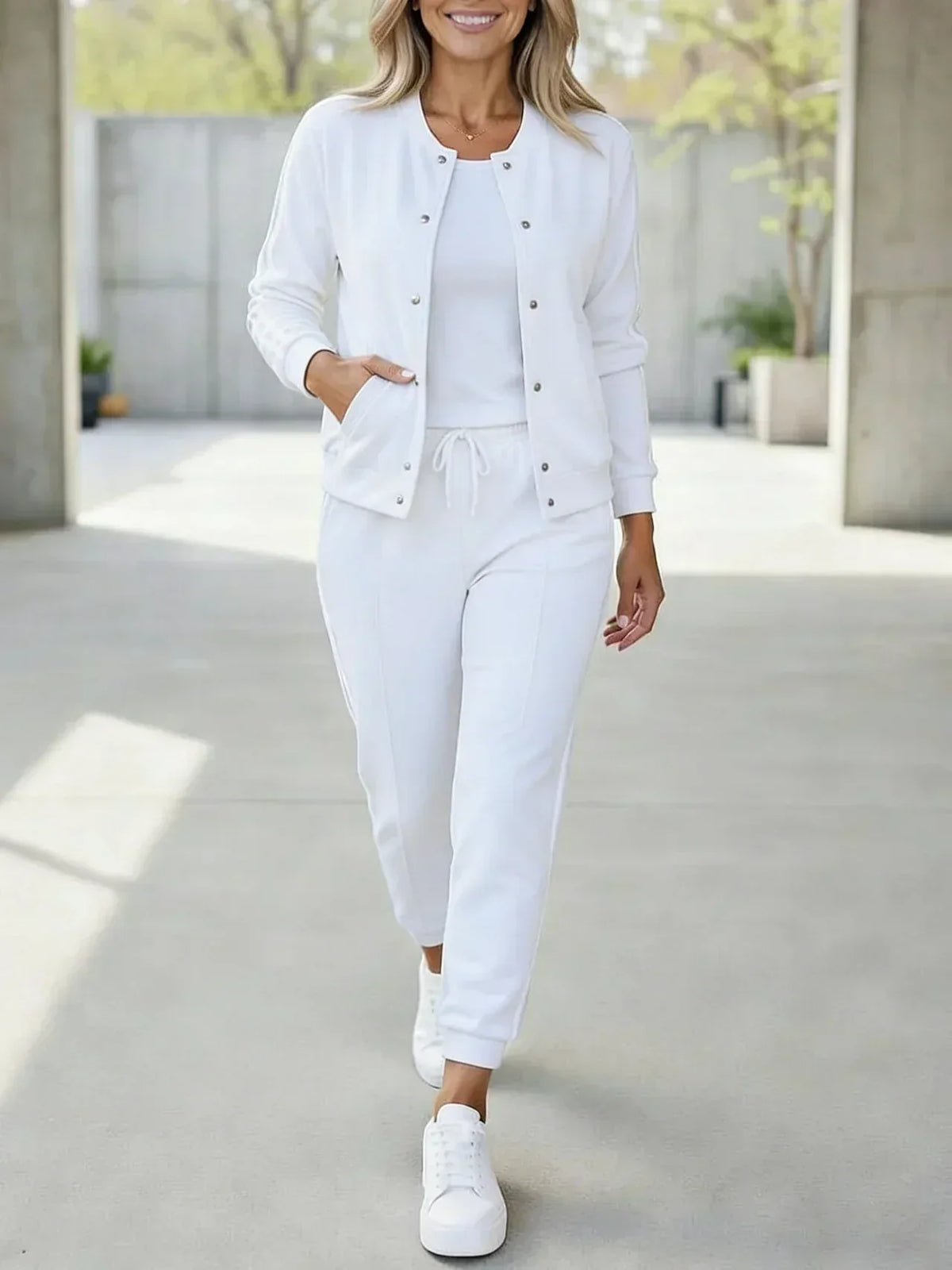 Ensemble veste et pantalon femme 3 pièces jogging chic 5