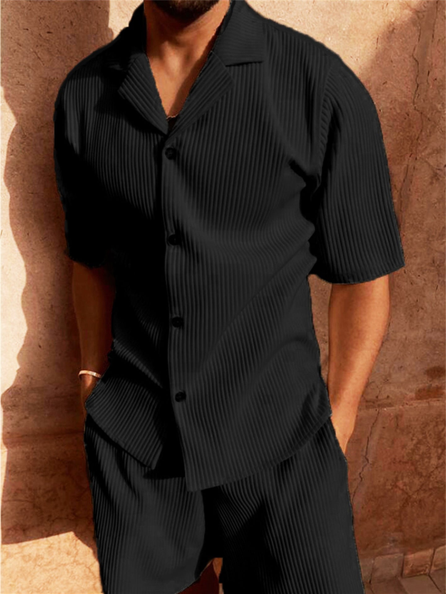 Gabriel – Ensemble chemise et short coupe décontractée homme