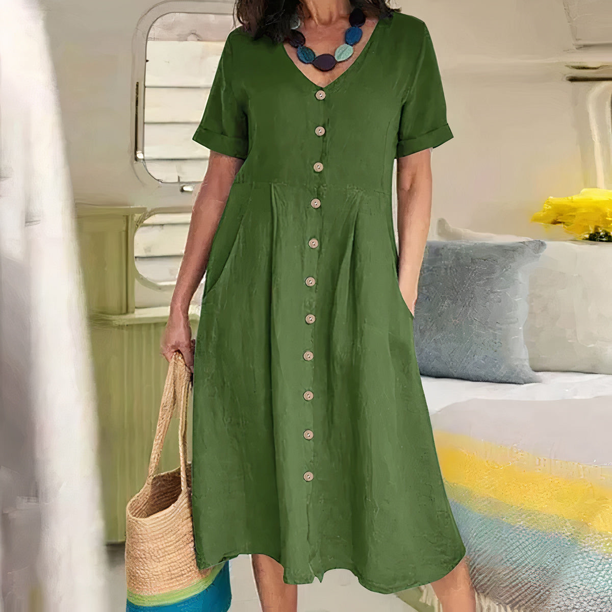 Sophie – Robe midi fluide coupe ample femme