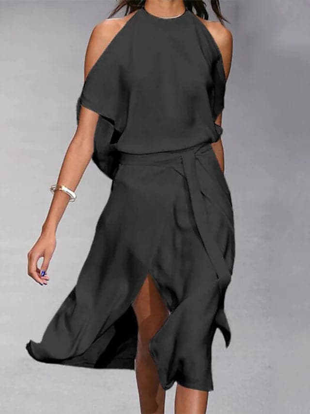 Philippine – Robe midi d'été à épaules dénudées et coupe fluide femme