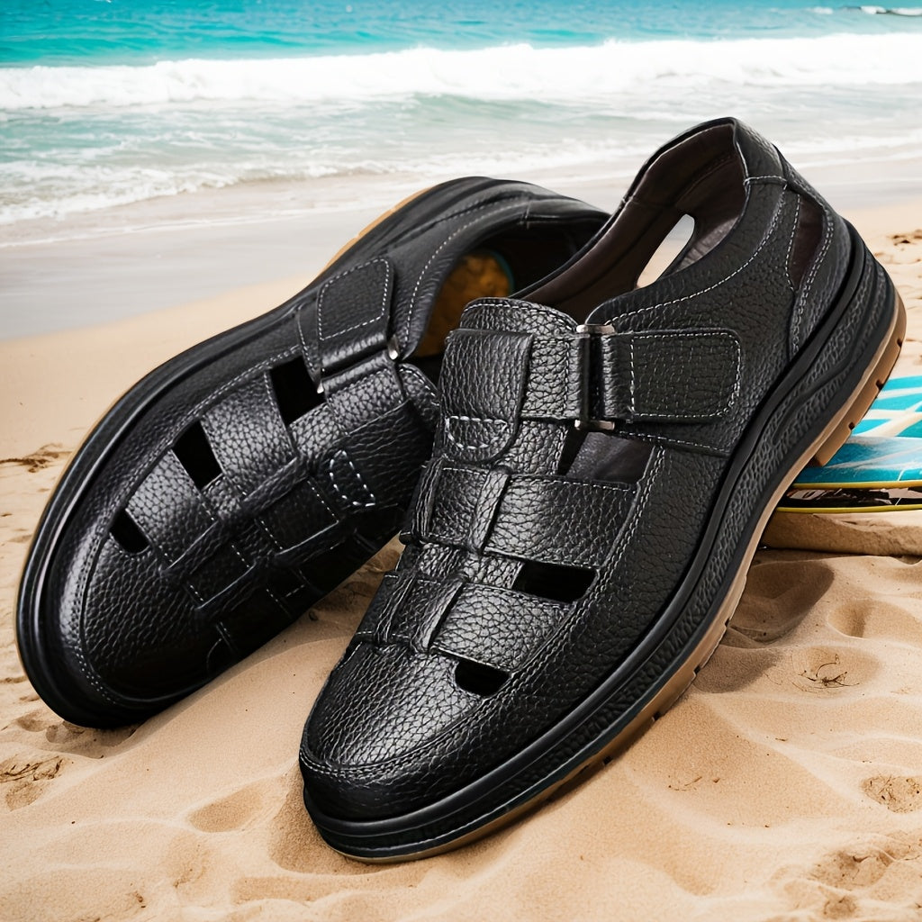 Sandales d’été homme – cuir respirant, confort durable et style décontracté