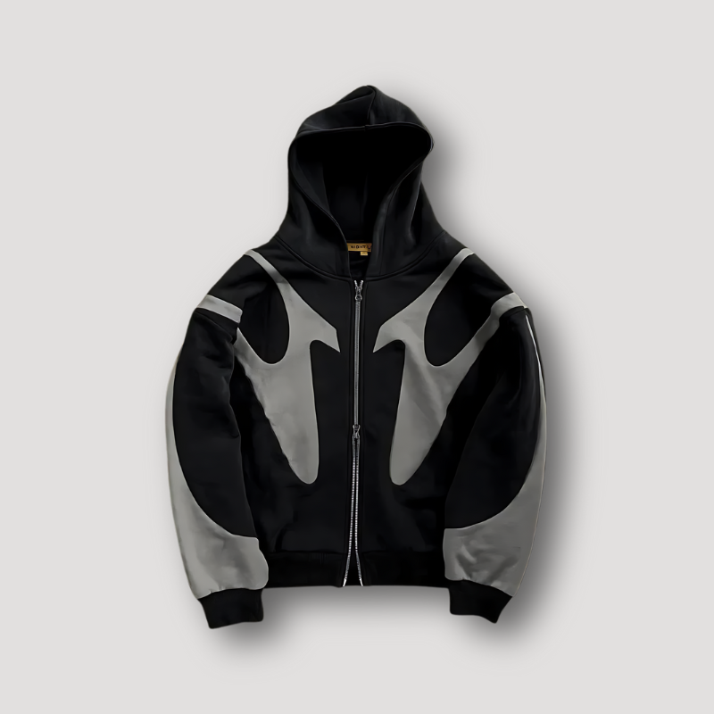 Léo – Hoodie zippé à imprimé graphique homme