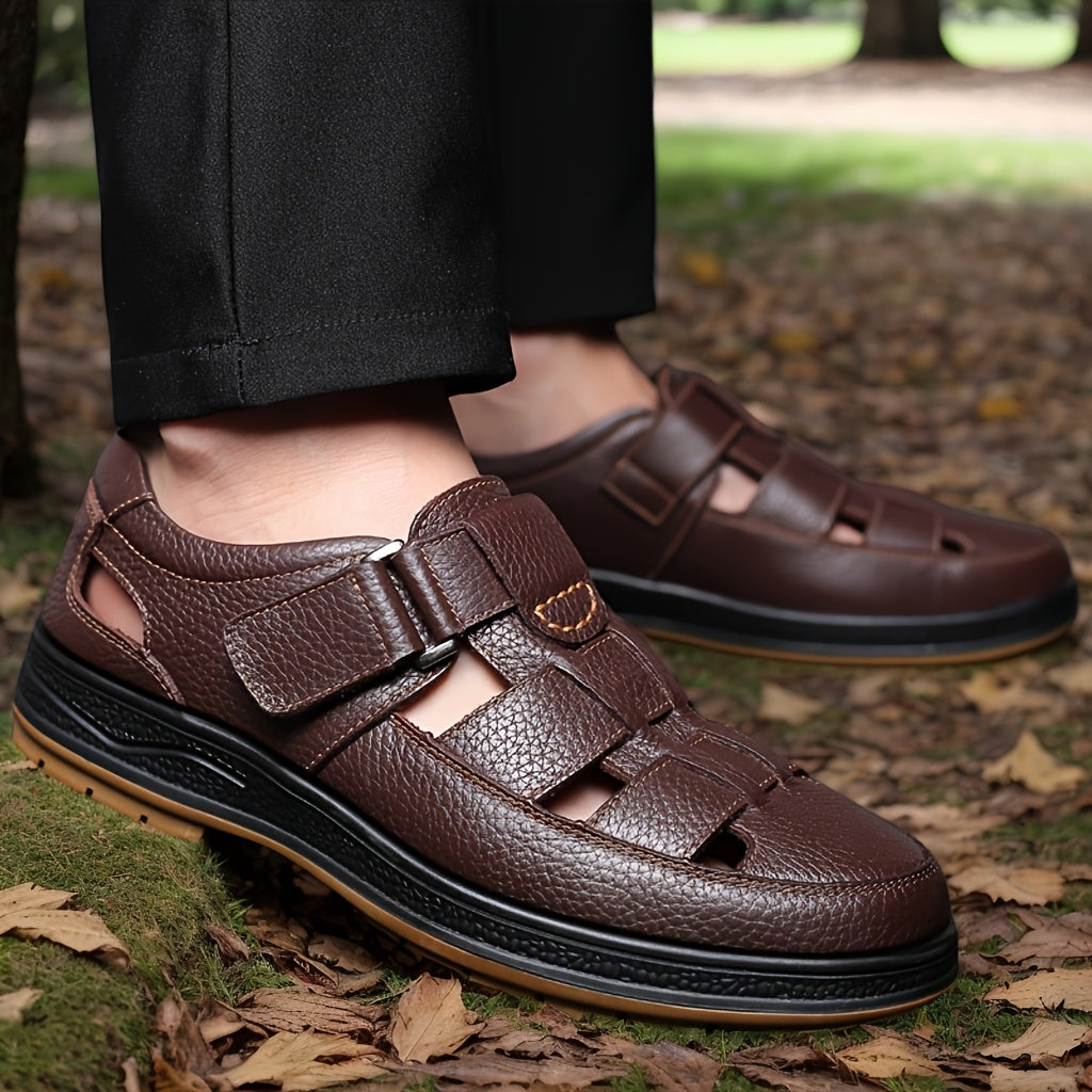 Sandales d’été homme – cuir respirant, confort durable et style décontracté