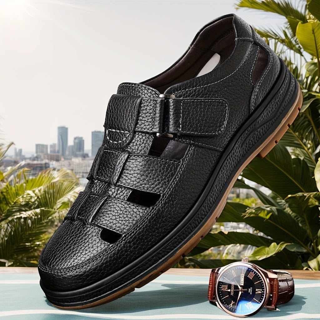 Sandales d’été homme – cuir respirant, confort durable et style décontracté