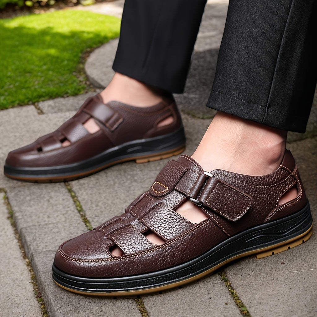 Sandales d’été homme – cuir respirant, confort durable et style décontracté