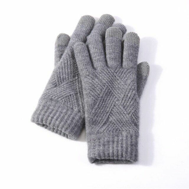 Gants femme en maille de laine chauds pour l'hiver 3