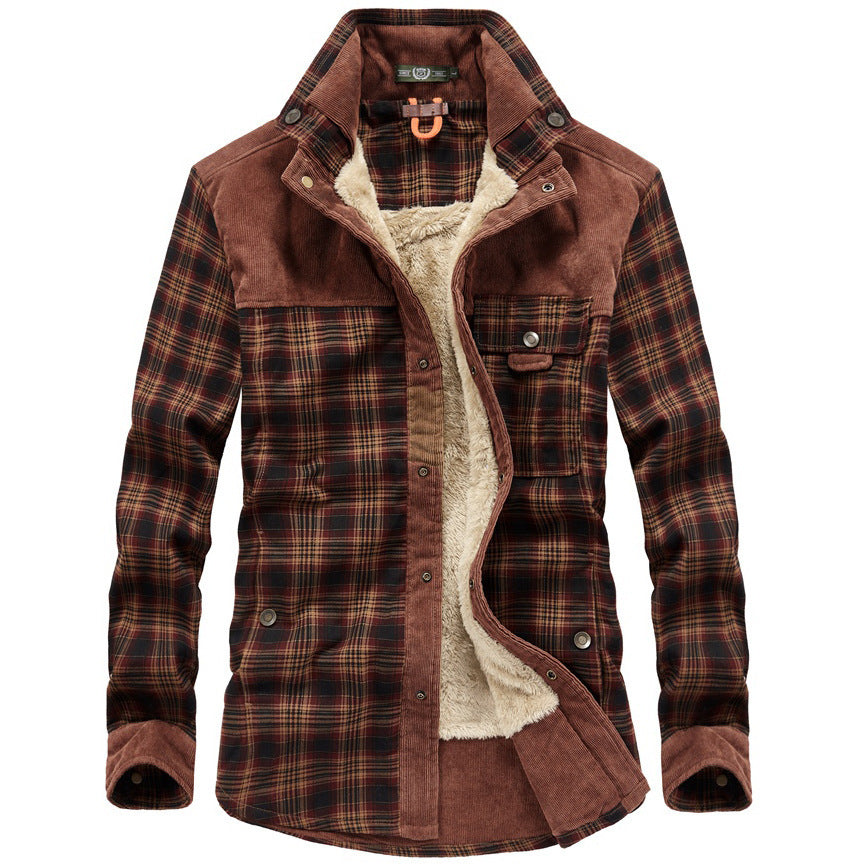 Gilet chemise homme à carreaux doublé sherpa avec poche poitrine 1