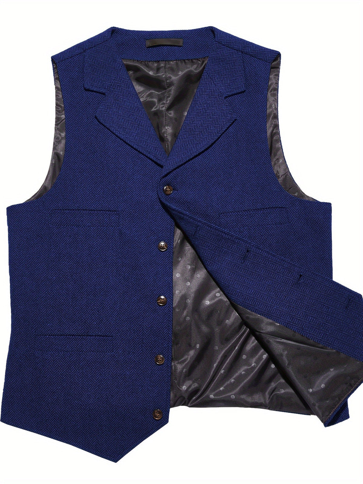 Gilet de costume homme à chevrons col en V boutonné 22