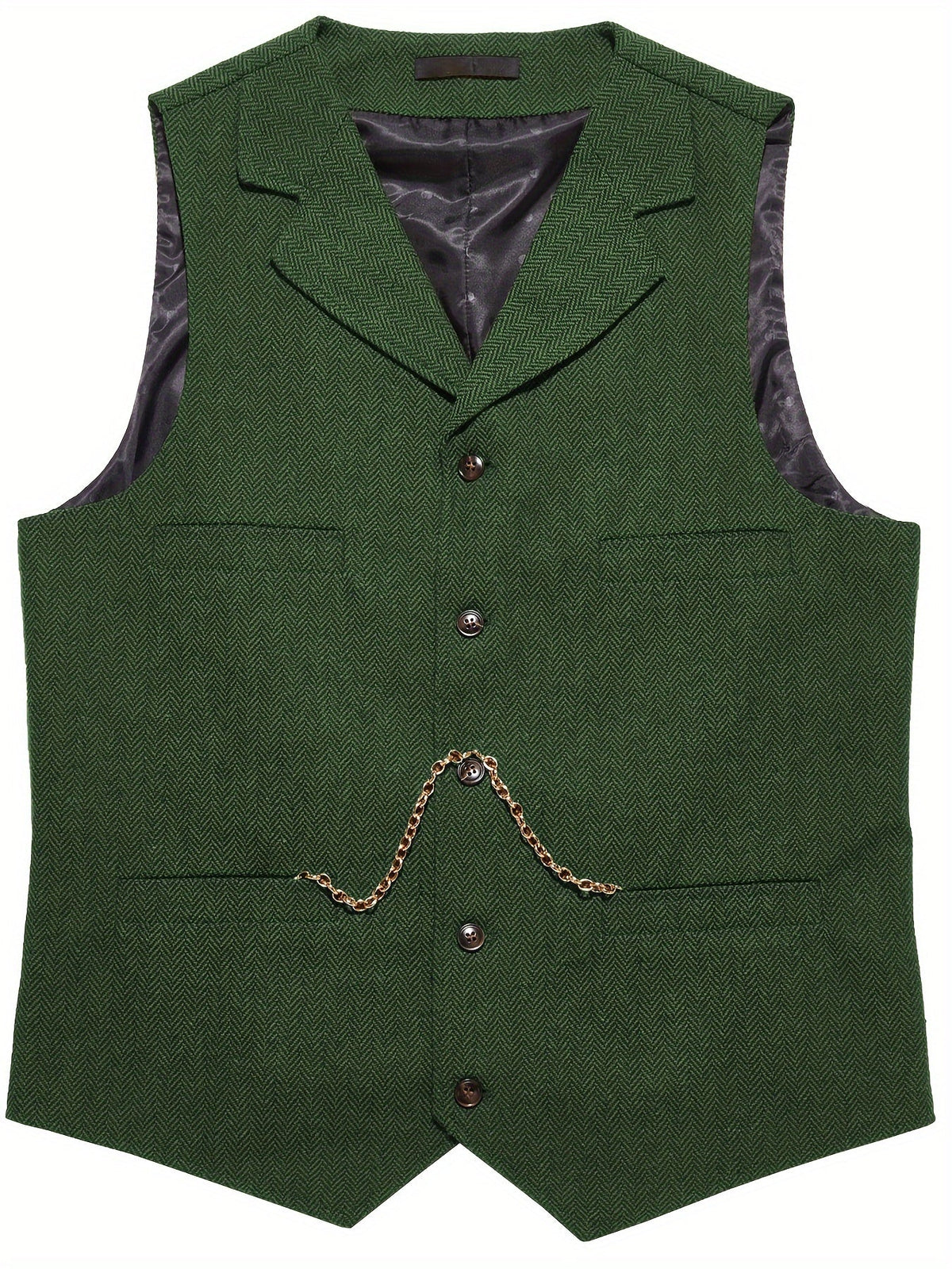 Gilet de costume homme à chevrons col en V boutonné 26