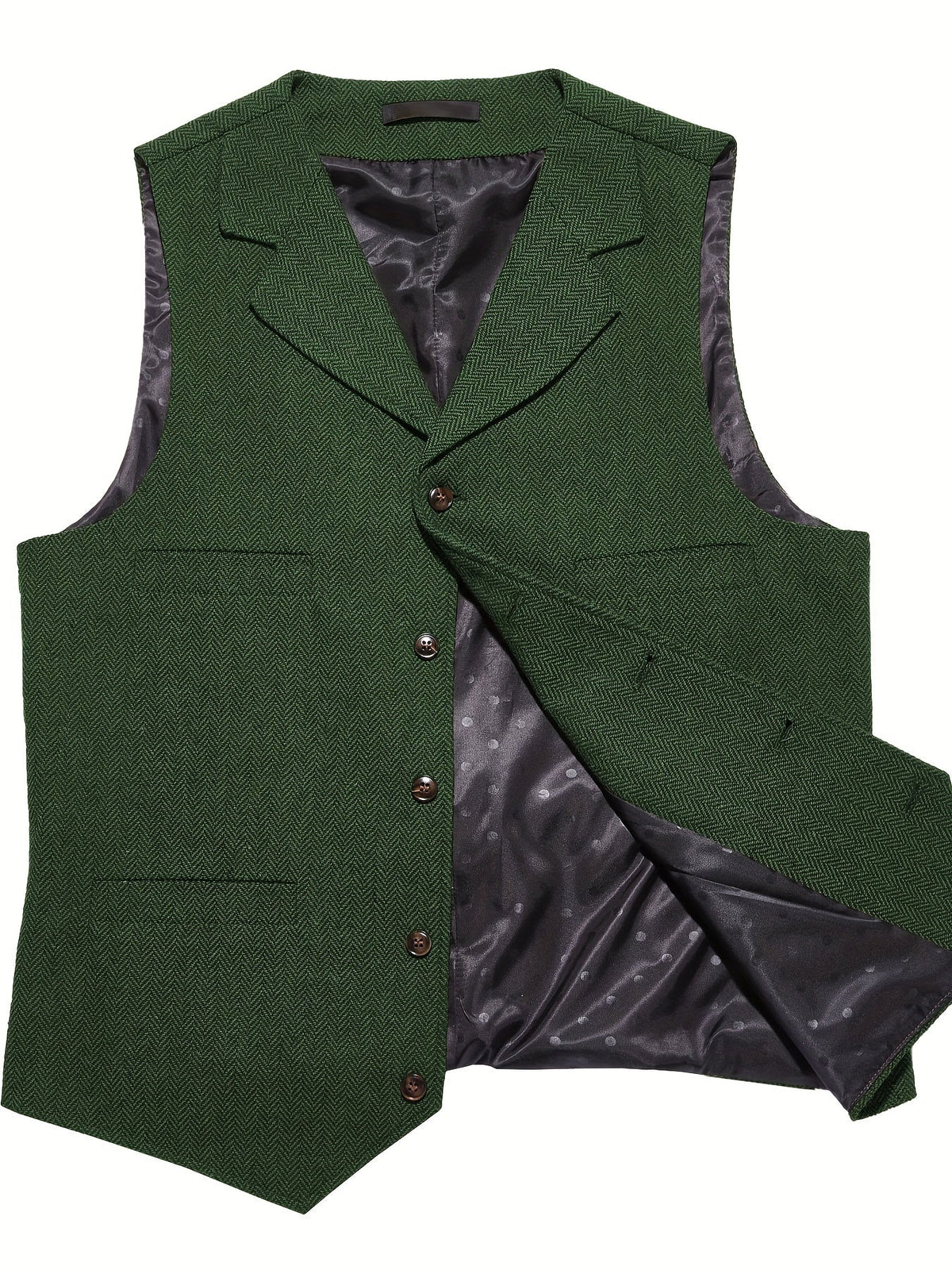 Gilet de costume homme à chevrons col en V boutonné 28