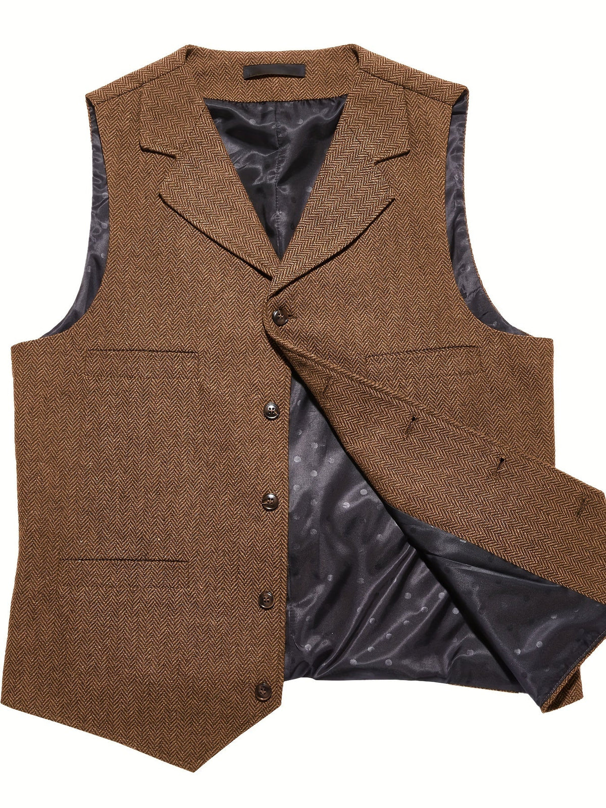 Gilet de costume homme à chevrons col en V boutonné 34
