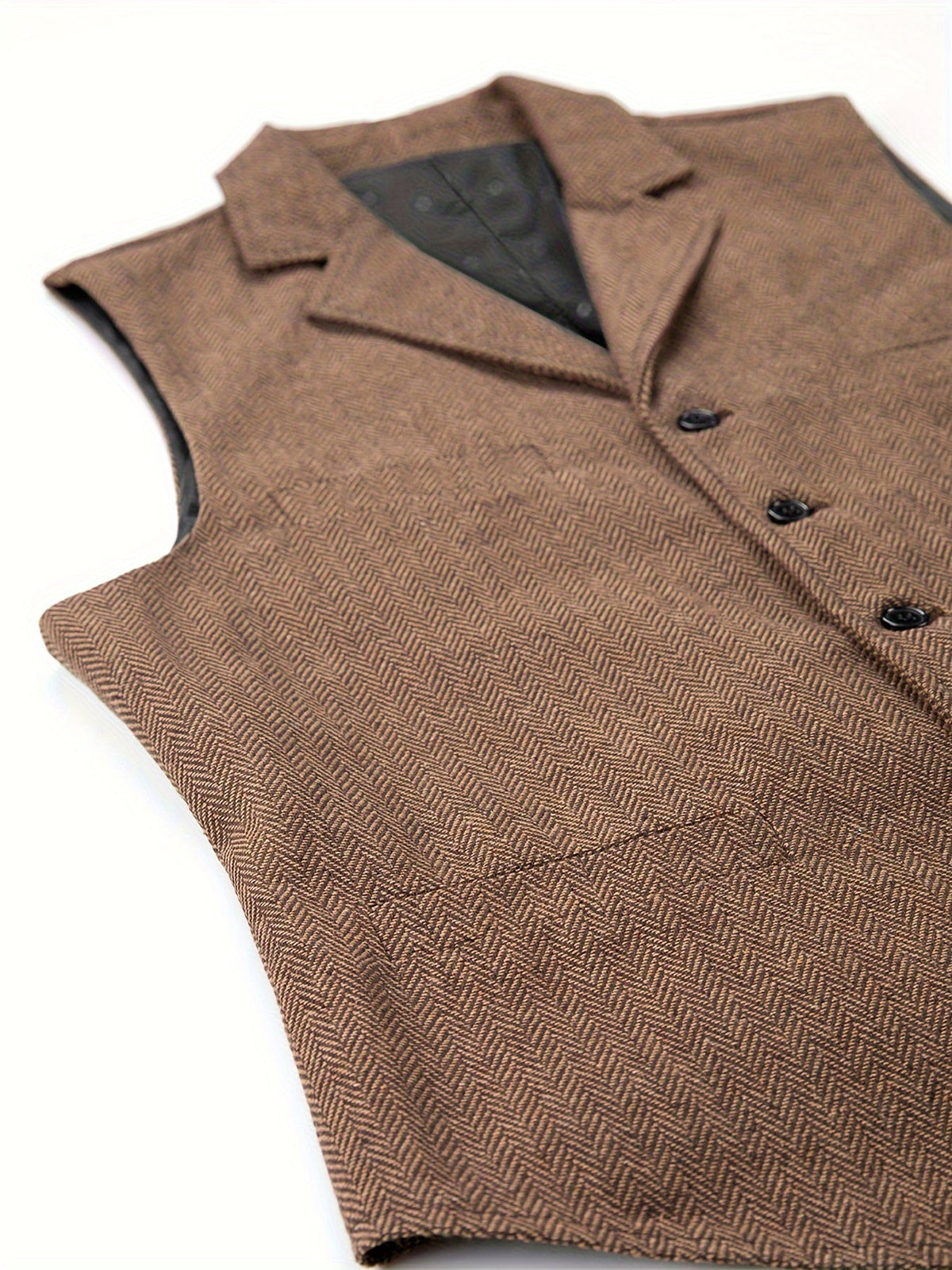 Gilet de costume homme à chevrons col en V boutonné 35