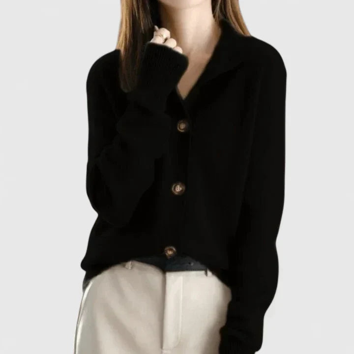 Gilet en maille femme à col boutonné 4