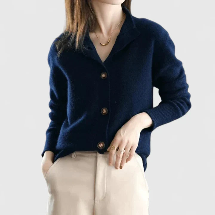Gilet en maille femme à col boutonné 5