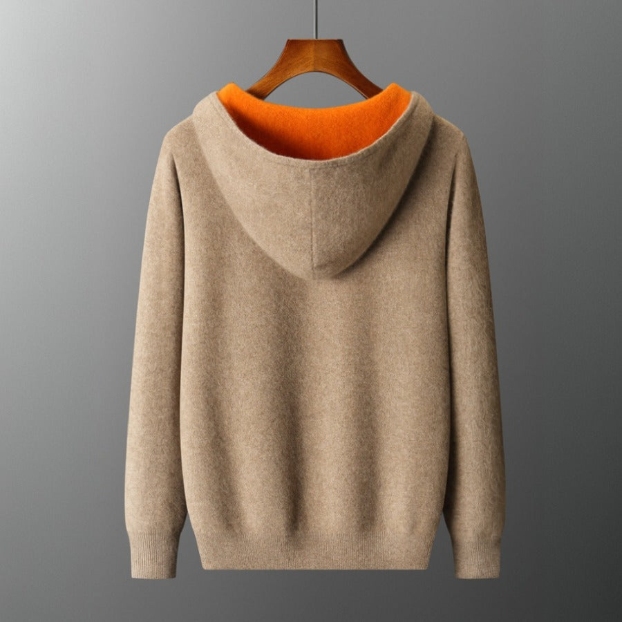 Gilet homme à capuche zippé en laine 8