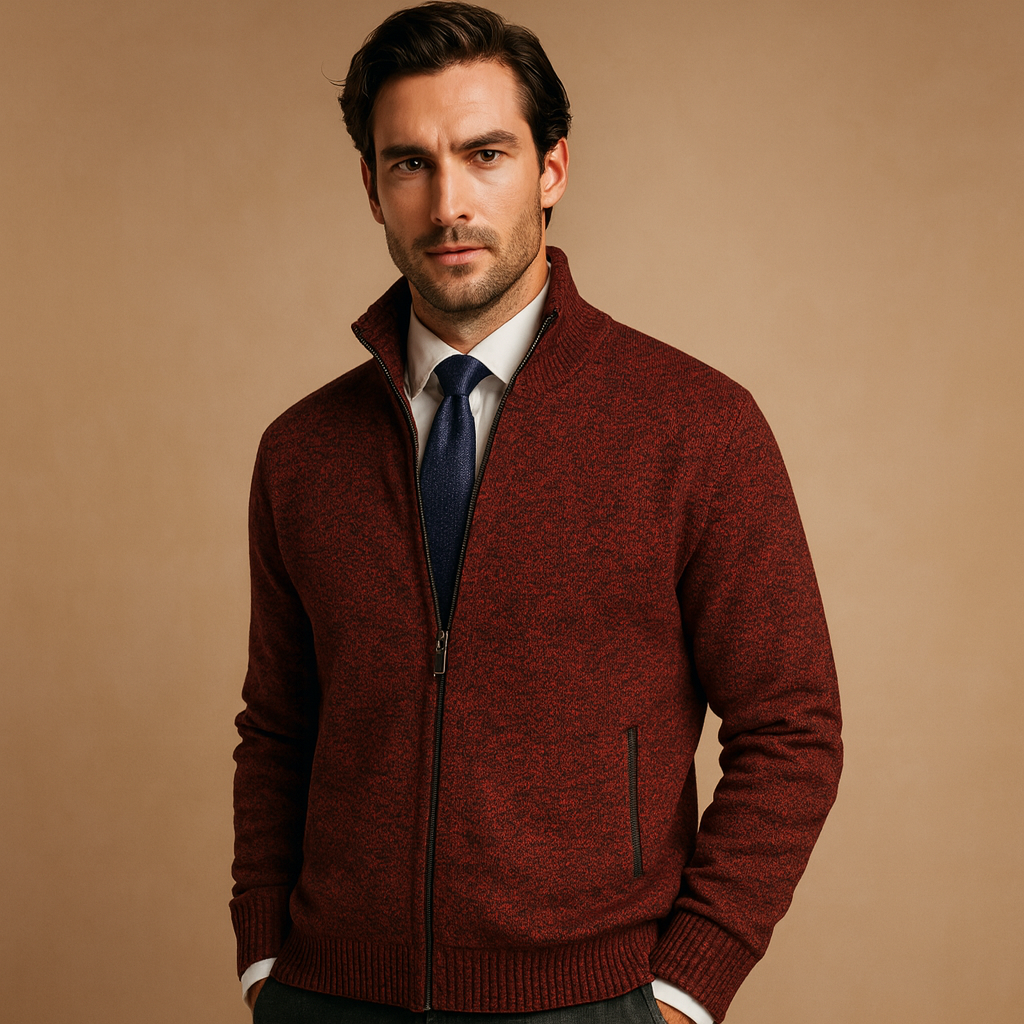 Gilet homme zippé en maille avec poches et bords côtelés 6